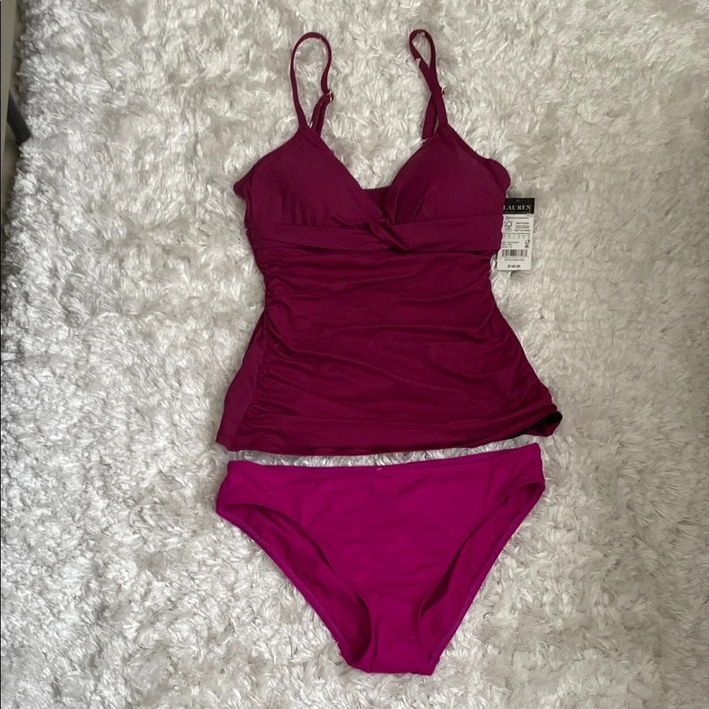Ralph Lauren black label two pieces swimsuit size 10 NWT
